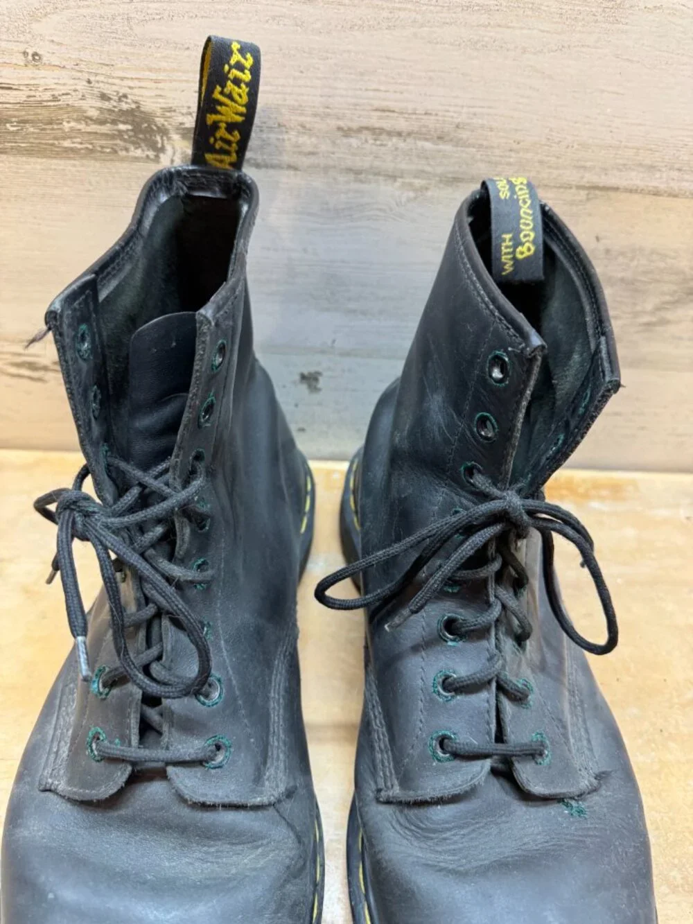 DOC MARTENS Black Lace Up Boots Mens Size 13